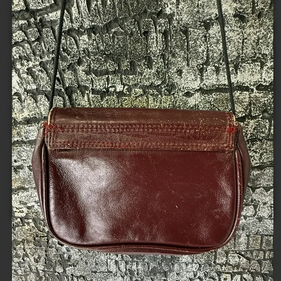 Yves Saint Laurent Vintage 1960 Safari Collection Deep Red Leather Crossbody Bag - Picture 8 of 16